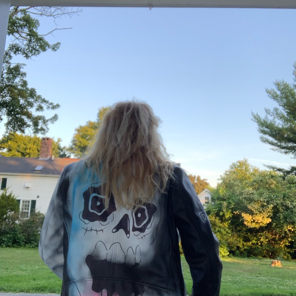 Artist Hand painted Leather lil peep  rip lil peep